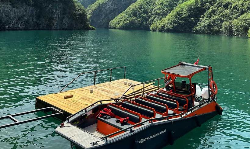 North Albania Boat's LR9 Safari boat on Koman Lake