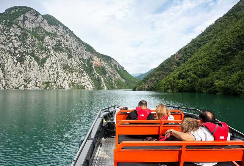 Private boat tour from Koman Lake to Shala River, Albania – Exclusive experience with stunning landscapes and tranquil waters.