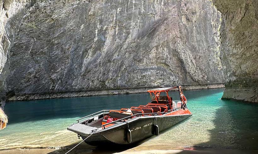 Day trip from Lezhe to Komani Lake and Shala River, showcasing breathtaking landscapes and clear blue waters.